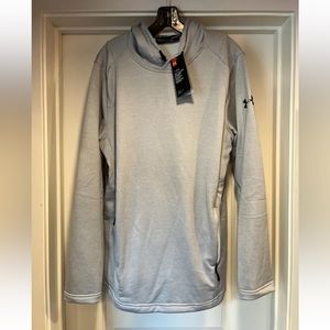 Under Armour Tech Terry Large Light Gray Long Sleeve Hooded Pullover 1316206 100